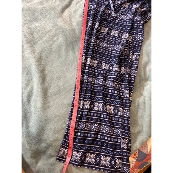 Nautica Womens L Pajama Set Navy White Winter Button Henley Top Drawstring Pants - Picture 11 of 11